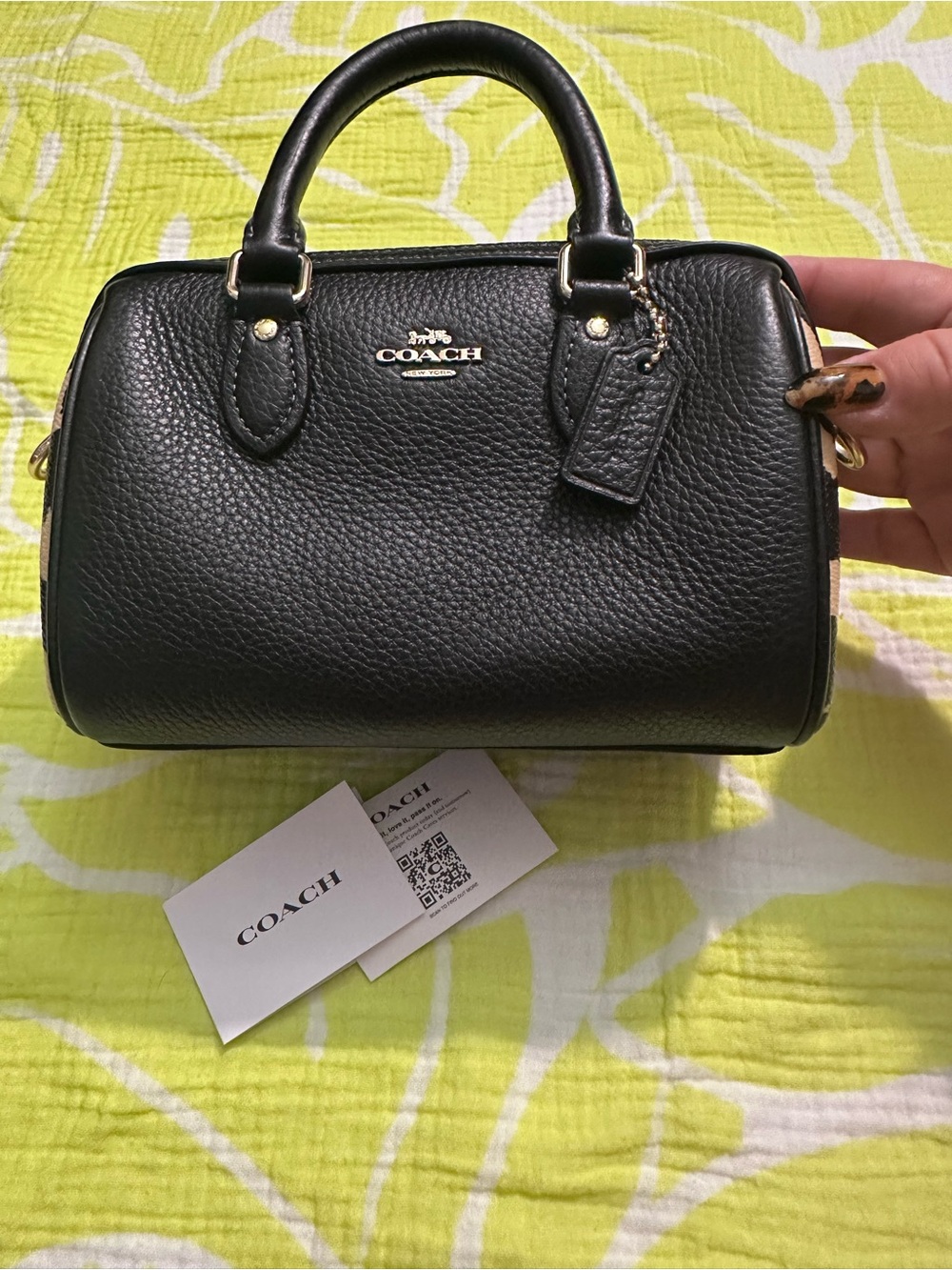 RARE Coach Mini Rowan Bag in Leopard Print Multi